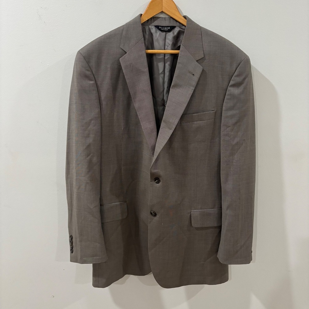 Jos. A. Bank Signature Collection Grey 100% Wool Blazer Jacket 44L 00305